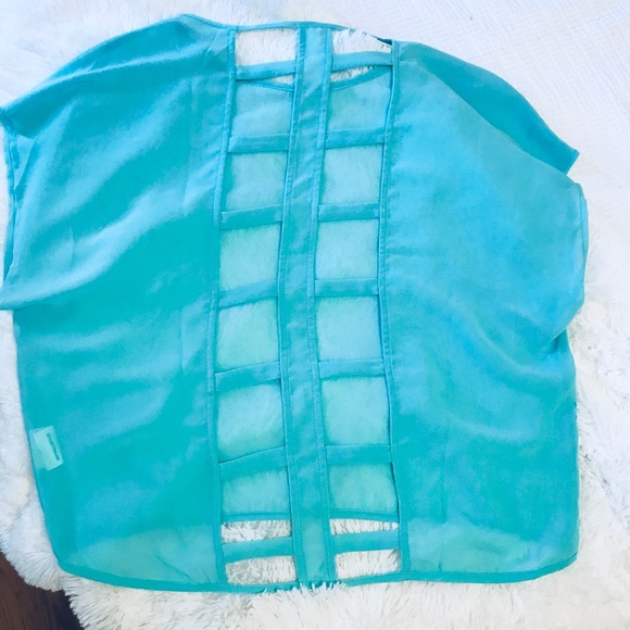 Lush Tops - Lush Open Back Silk Blouse